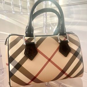 Burberry Nova Check Boston Bag Canvas Beige - Authentic Classic w Dust